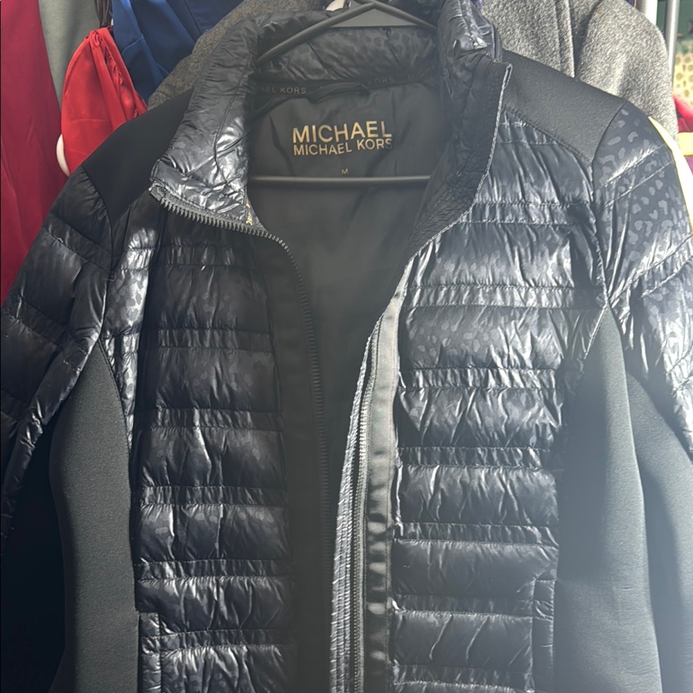 Michael Kors Black Puffer Jacket with Quilted Design